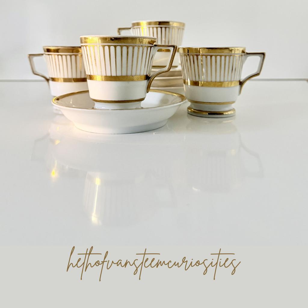 Empire koffiekopjes, Frankrijk/België, 1815-1840, Antiek en Kunst, Antiek | Servies compleet, Ophalen of Verzenden