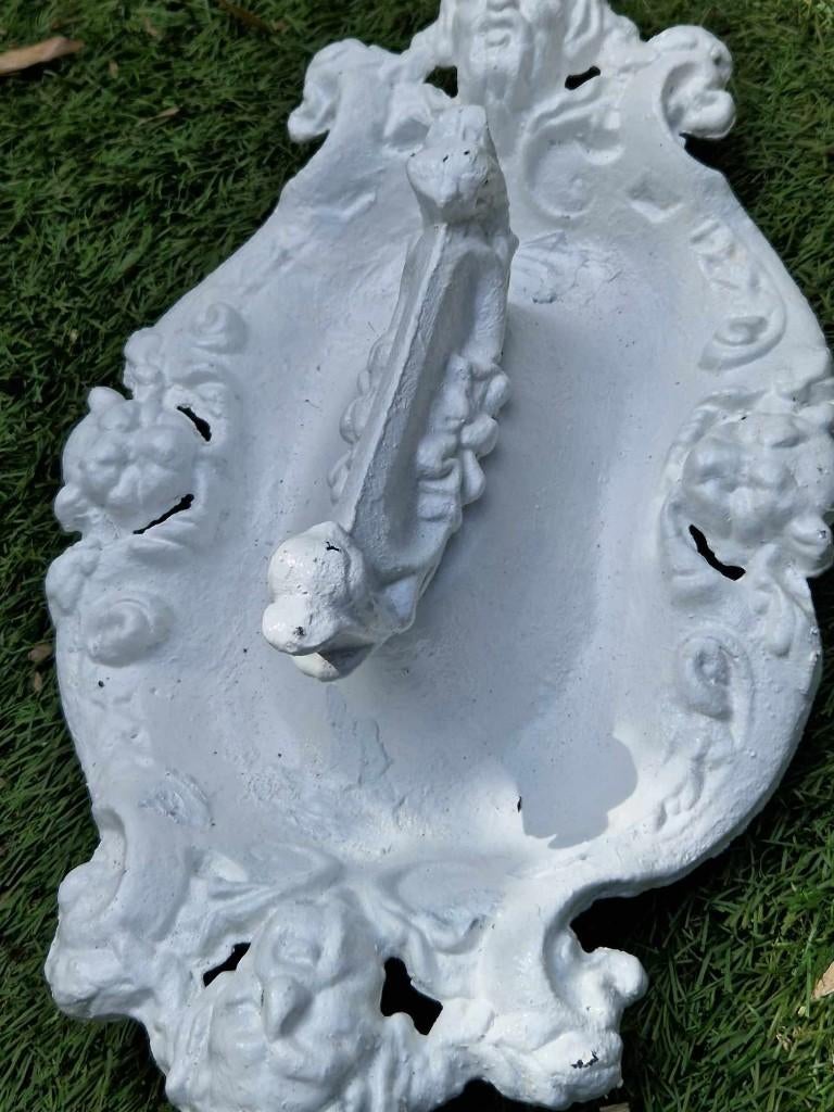 Prachtig decoratief gietijzeren vogelbadje (brocante), Ophalen of Verzenden, Gebruikt