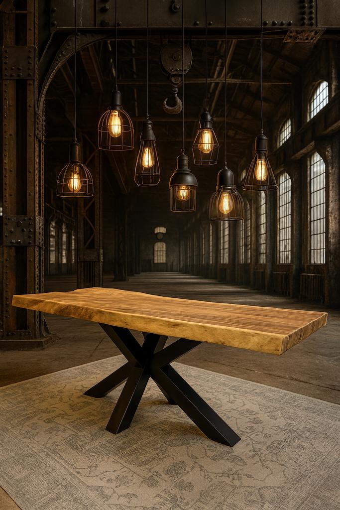 Eettafel/Boom Suar hout 220 spinpoot Direct/leverbaar E-7285, Huis en Inrichting, Tafels | Eettafels, Nieuw, 50 tot 100 cm, 200 cm of meer