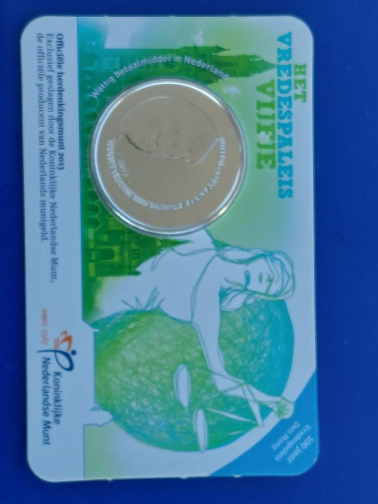 5 Euro Coincard Vredespaleis 2013, Postzegels en Munten, Munten | Nederland, Losse munt, Euro's, Koningin Beatrix, Ophalen of Verzenden