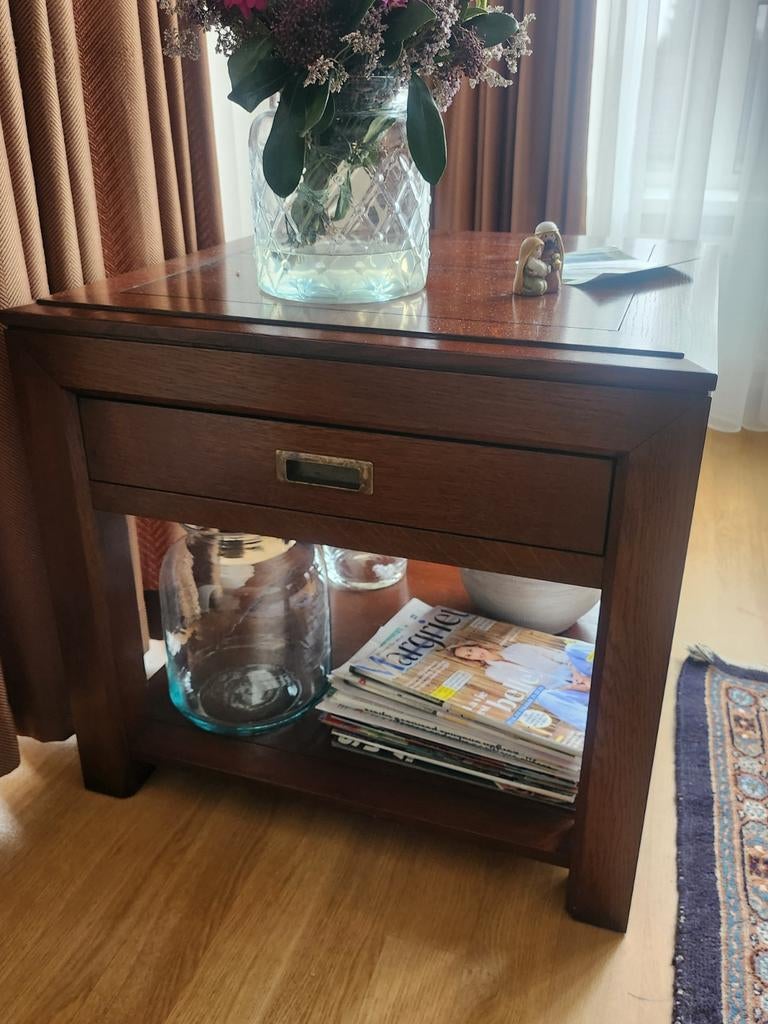 Kersen houten hoektafel(GERESERVEERD), Ophalen, 50 tot 100 cm, Kersenhout, Rechthoekig