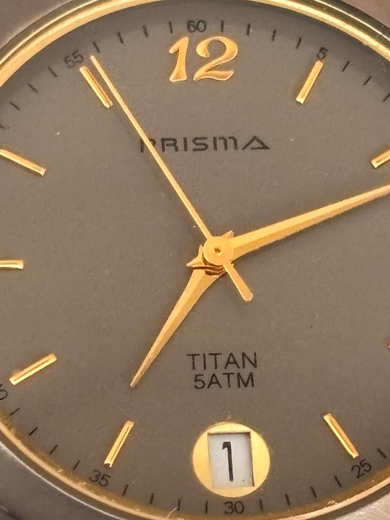 Prisma titan 5 atm heren horloge, Overige merken, Gebruikt, Staal, Ophalen of Verzenden