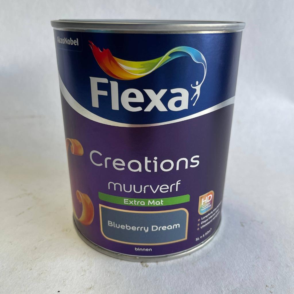Flexa Creations Muurverf Blueberry Dream Extra Mat Blauw 1L, Flexa, Flexa, Blauw, Nieuw