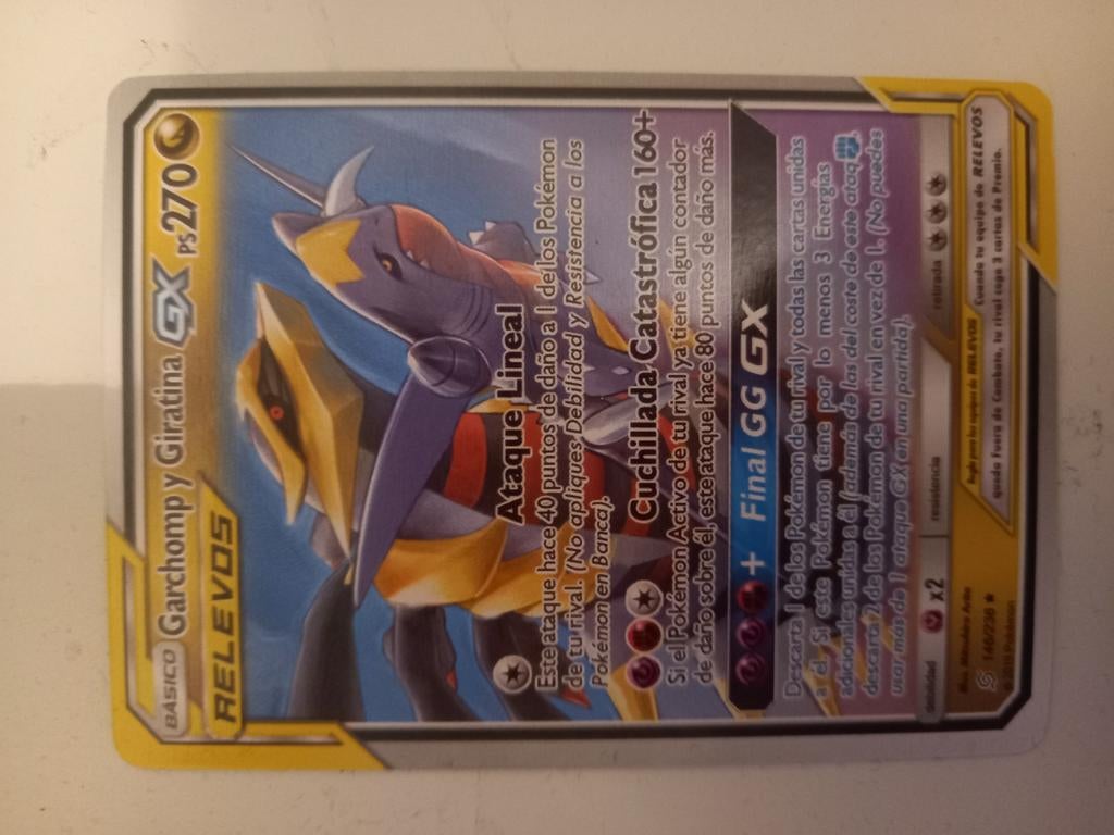 Garchomp & Giratina GX - Zeldzame Pokémonkaart, Ophalen of Verzenden, Nieuw, Losse kaart