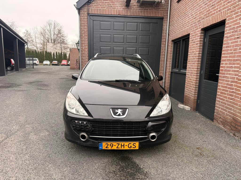 Peugeot 307 1.6 16V XR Break 2008 Zwart nieuwe apk, Auto's, Peugeot, 4 cilinders, 715 kg, 7 stoelen, Zwart