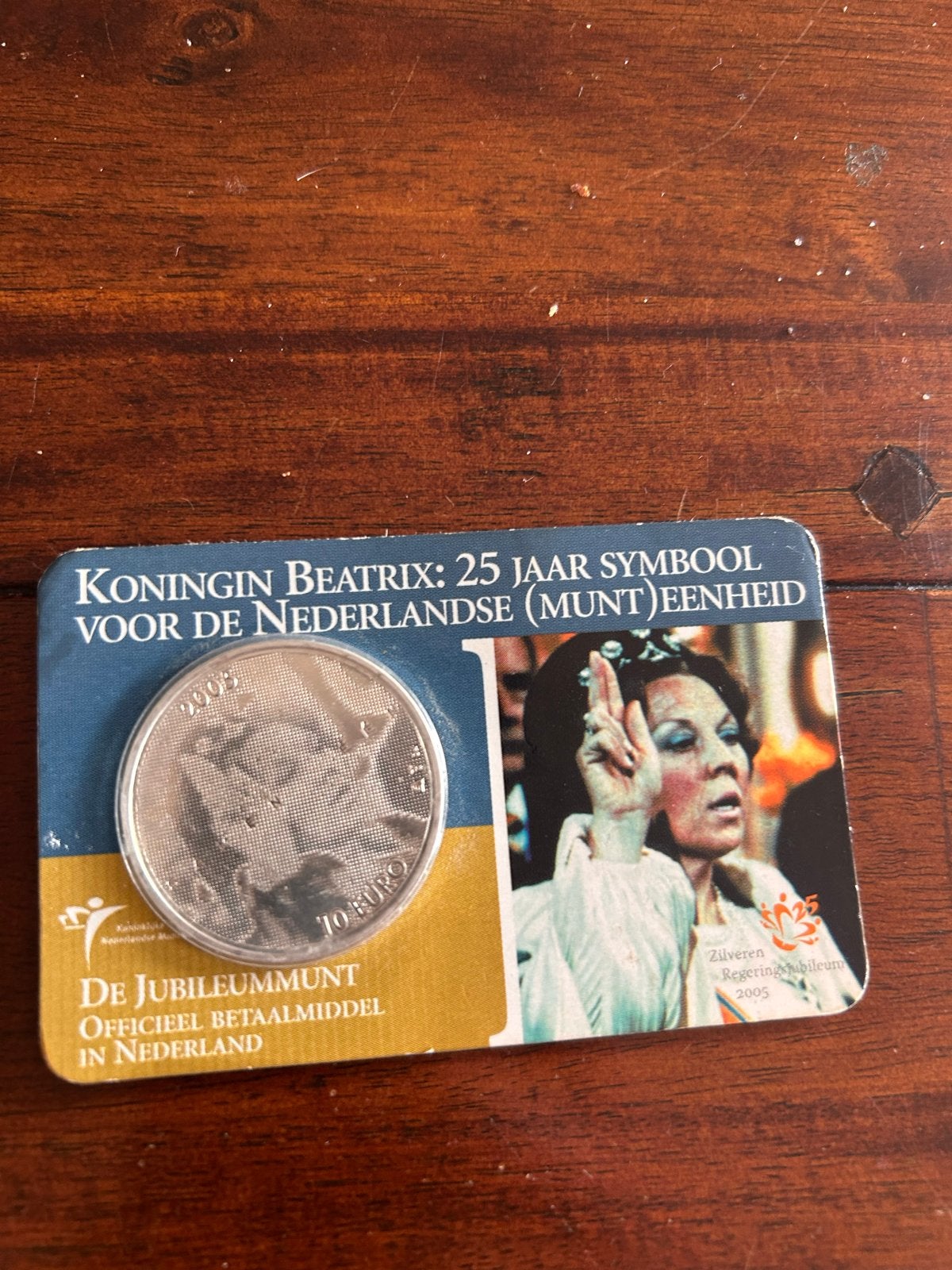 Zilveren €10 munt 2005 - 25 jaar Beatrix jubileum, Koningin Beatrix, Zilver, Euro's, Ophalen of Verzenden