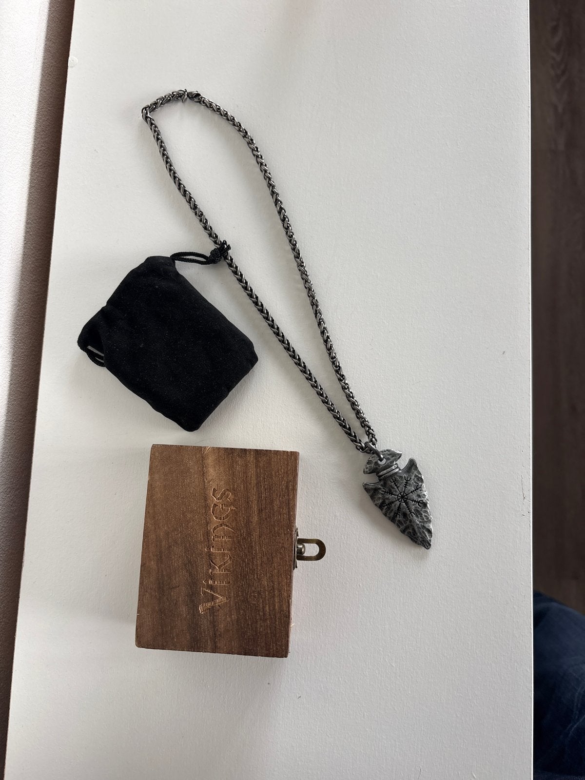 Stoere Viking Ketting met Pijlpunt Hanger nieuw, Nieuw, Ophalen of Verzenden, Zilver, Overige materialen