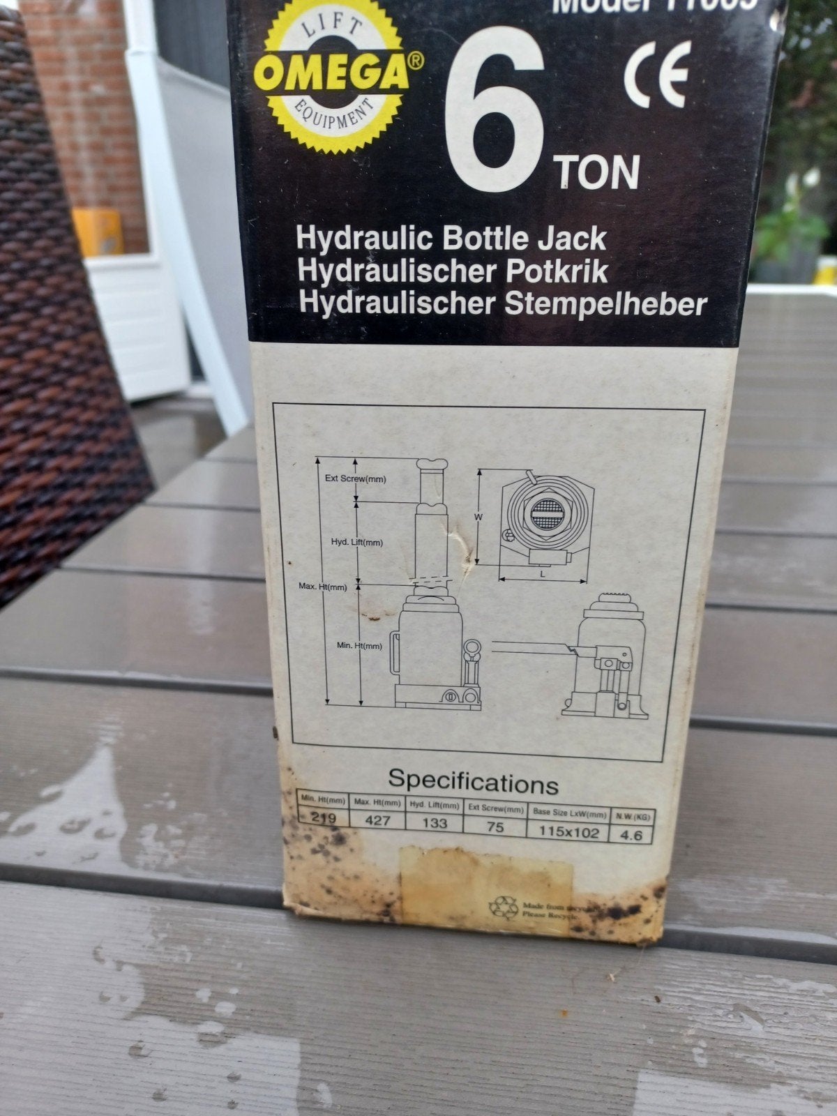 Omega Hydraulische Potkrik 6 Ton - Model 11065, Auto diversen, Ophalen, Nieuw, Hydraulisch, Potkrik