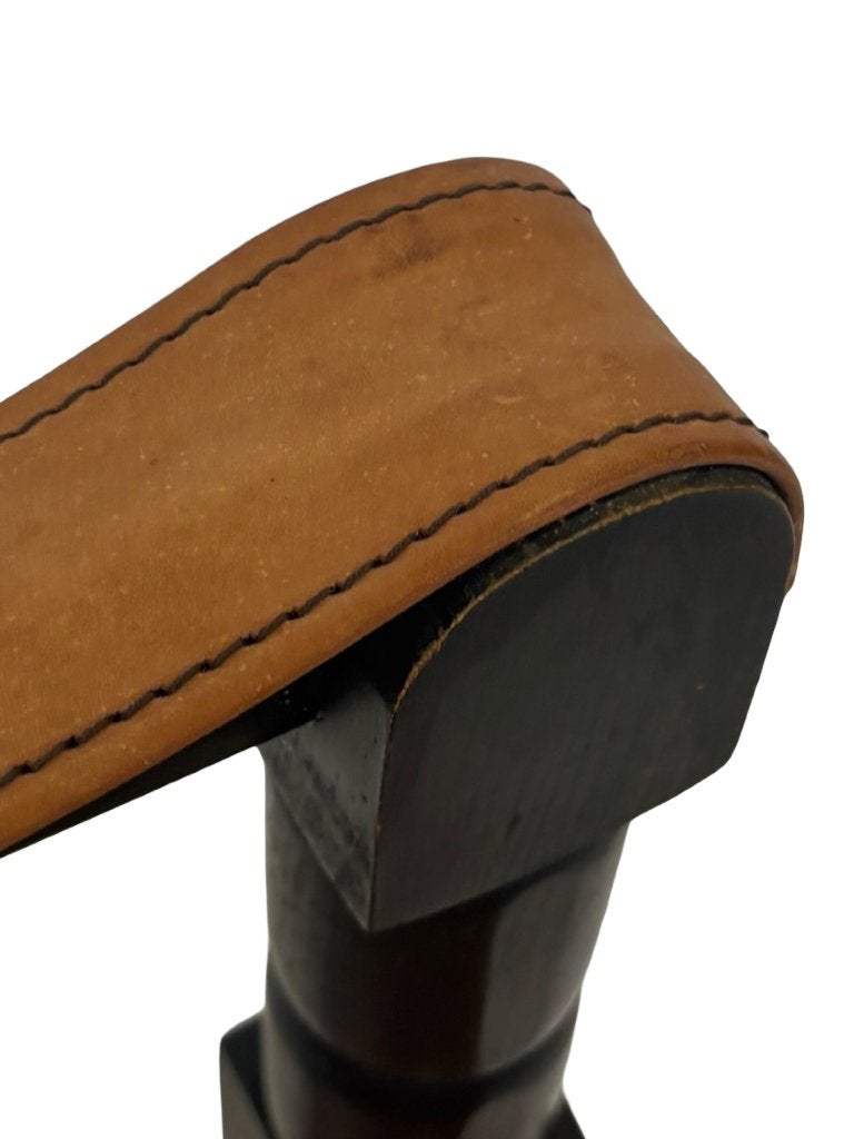 Vintage Safari fauteuil leer en hout jaren 60 design, Huis en Inrichting, Gebruikt, Vintage, 50 tot 75 cm, Vintage