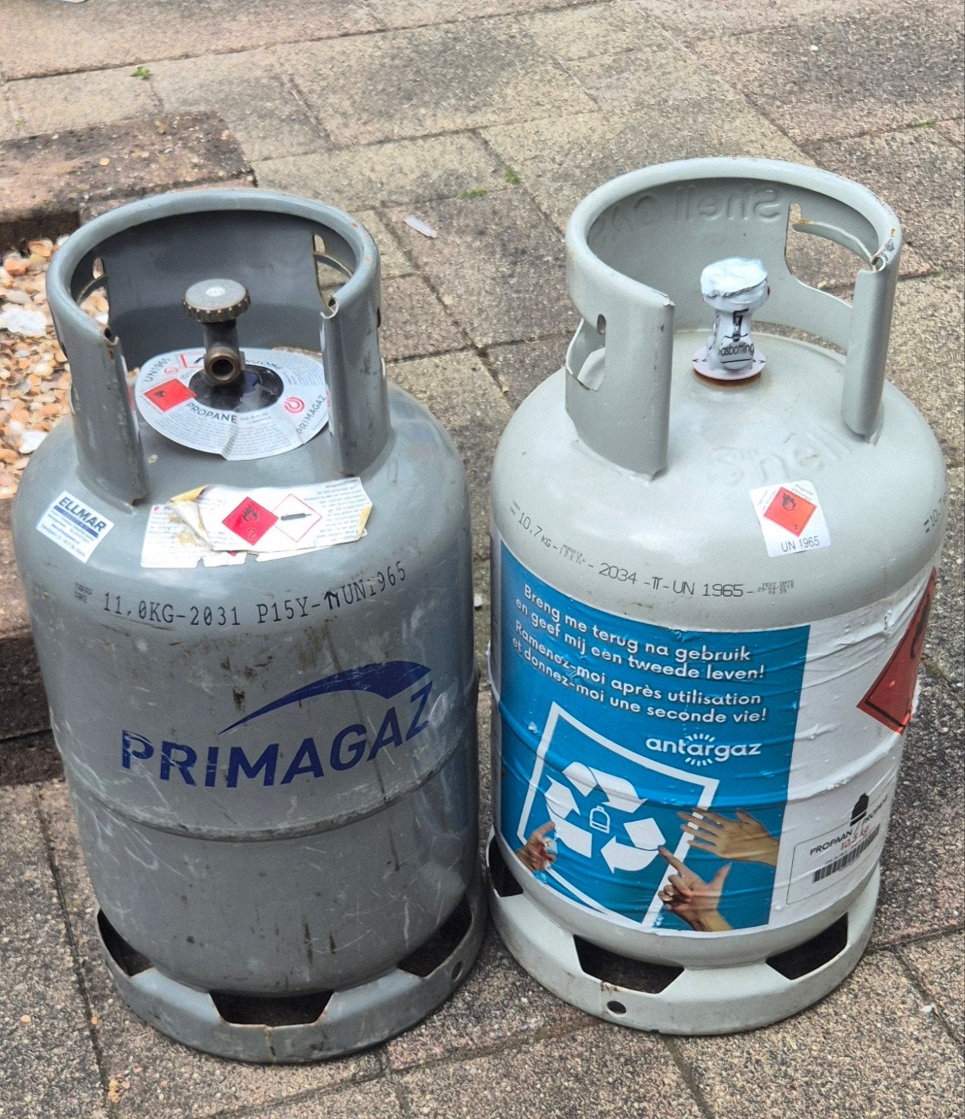 Propaangasflessen: Antargaz (vol) & Primagaz  (ha, Ophalen of Verzenden