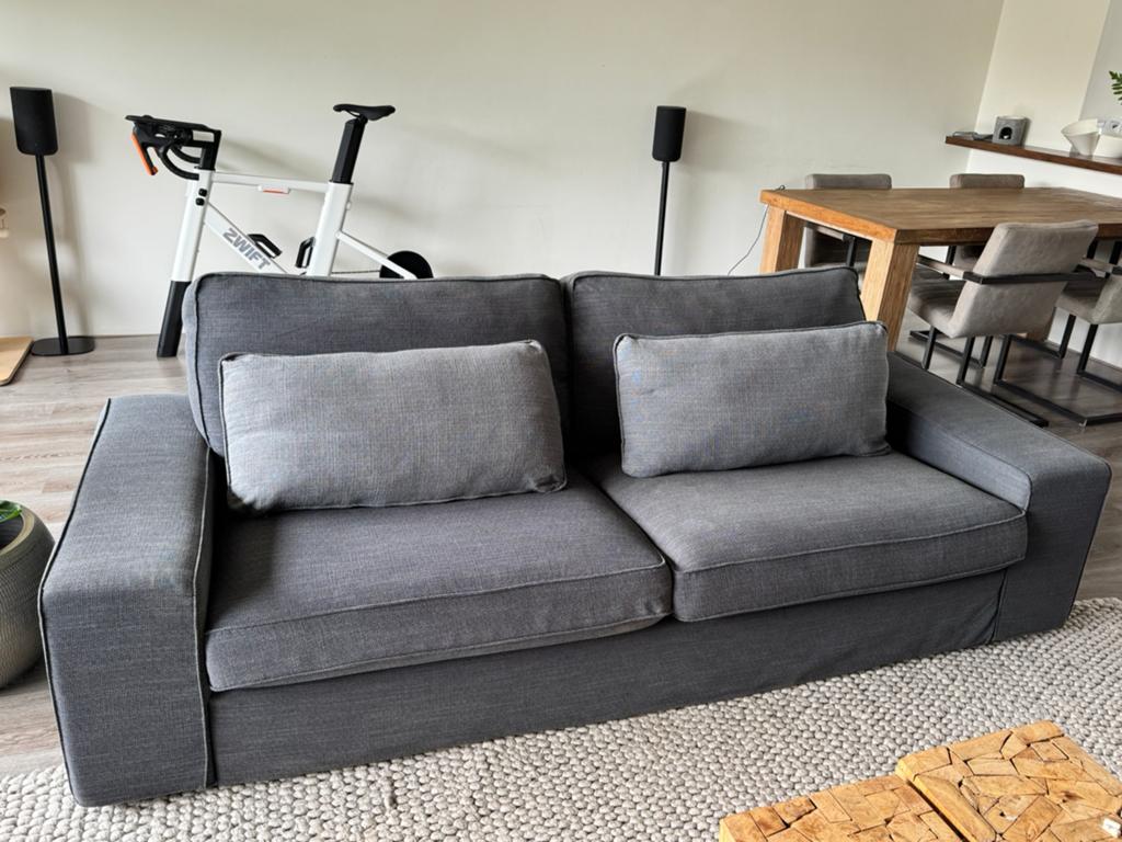 IKEA KIVIK 4-zits hoekbank Hillared antraciet + extra's, Ophalen, Hoekbank, Zo goed als nieuw, Driepersoons