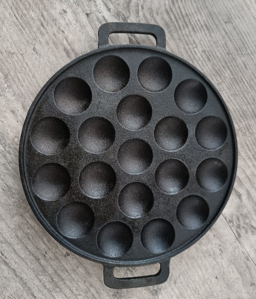 Gietijzeren poffertjespan, Pannenkoekenpan, Gietijzer, Geschikt voor barbecue, Ophalen of Verzenden