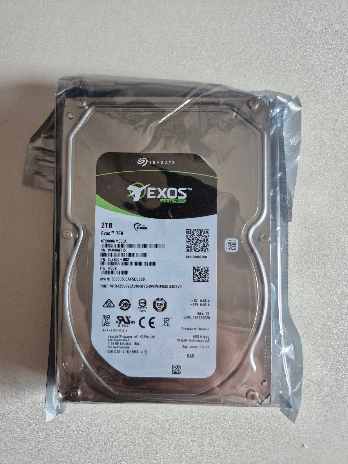 Seagate Exos 2TB 7E8 Interne SAS HDD, Computers en Software, Harde schijven, Intern, 2TB, Gebruikt, SAS