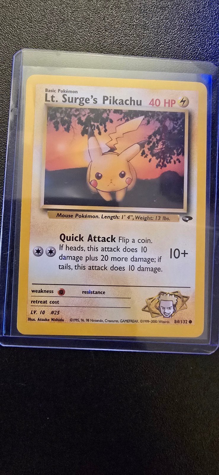 Lt. Surge's Pikachu Pokémon kaart 84/132, Ophalen of Verzenden, Gebruikt, Losse kaart