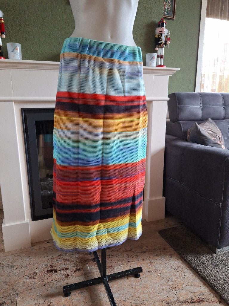 Warehouse ombre rok mt 16 44, Kleding | Dames, Rokken, Zo goed als nieuw, Maat 46/48 (XL) of groter, Meerkleurig, Onder de knie