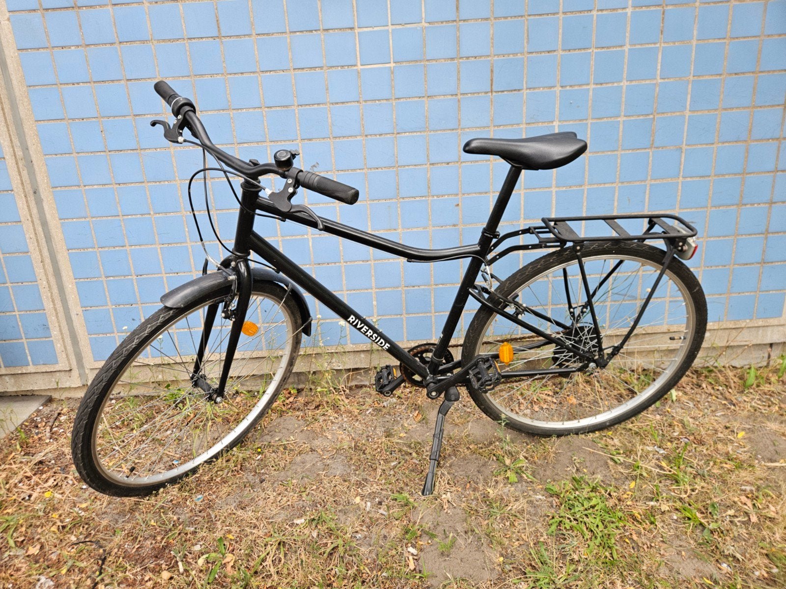 B'Twin Riverside 100 hybride fiets, Gebruikt, Velgrem, Versnellingen, Ophalen
