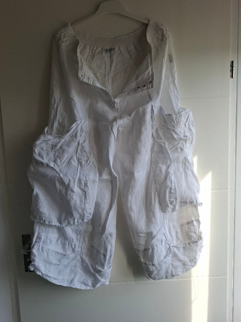 Broek Hebbeding wit katoen maat 48-50, Verzenden, Wit, Hebbeding, Gedragen