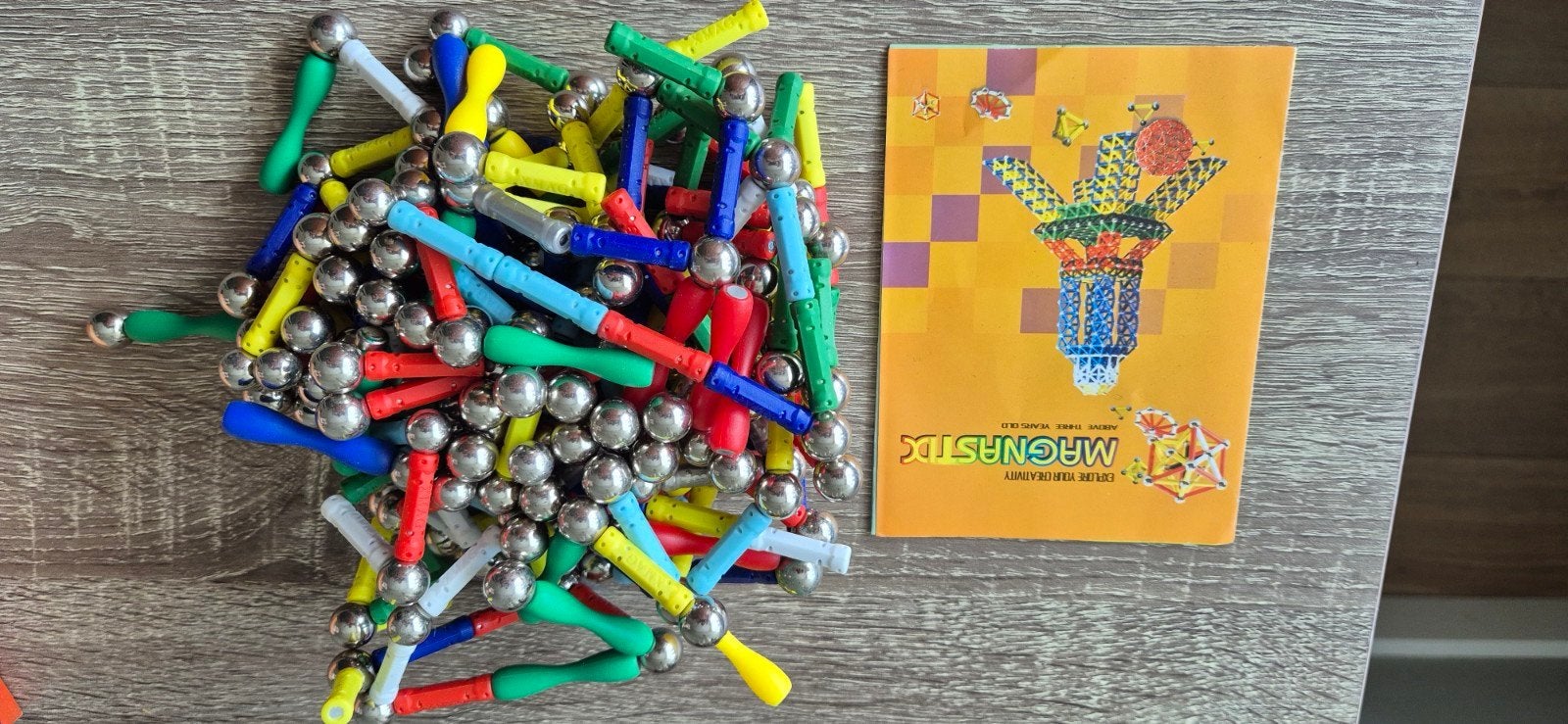 Magnastix  magnetisch bouwspeelgoed met handleiding, Ophalen of Verzenden, Gebruikt, Overige merken