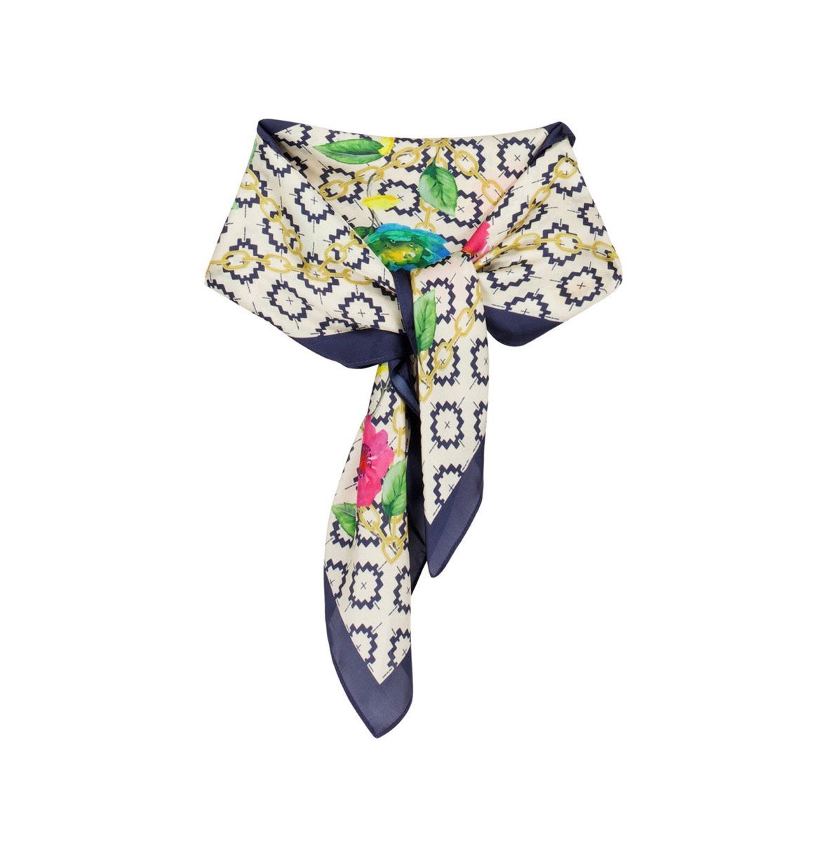 ‘Monogram flower scarf’ - zijden sjaaltje - Studio Anneloes, Kleding | Dames, Mutsen, Sjaals en Handschoenen, Ophalen of Verzenden