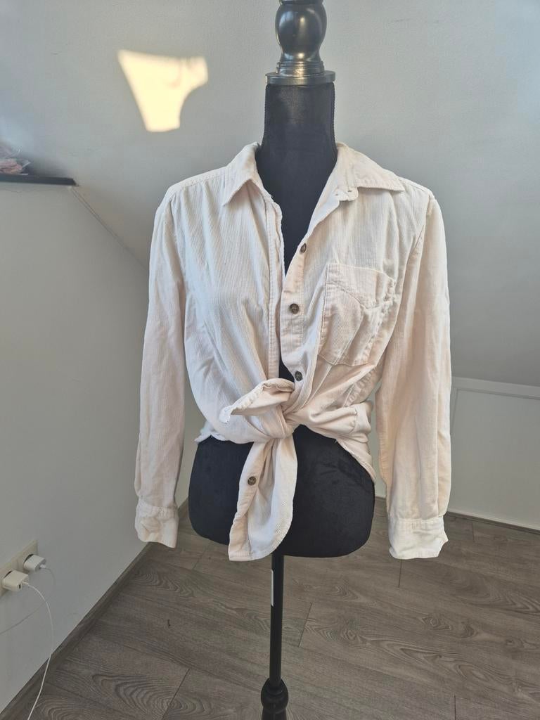Ribblouse. Maat 36, H&M, Verzenden, Beige, Zo goed als nieuw