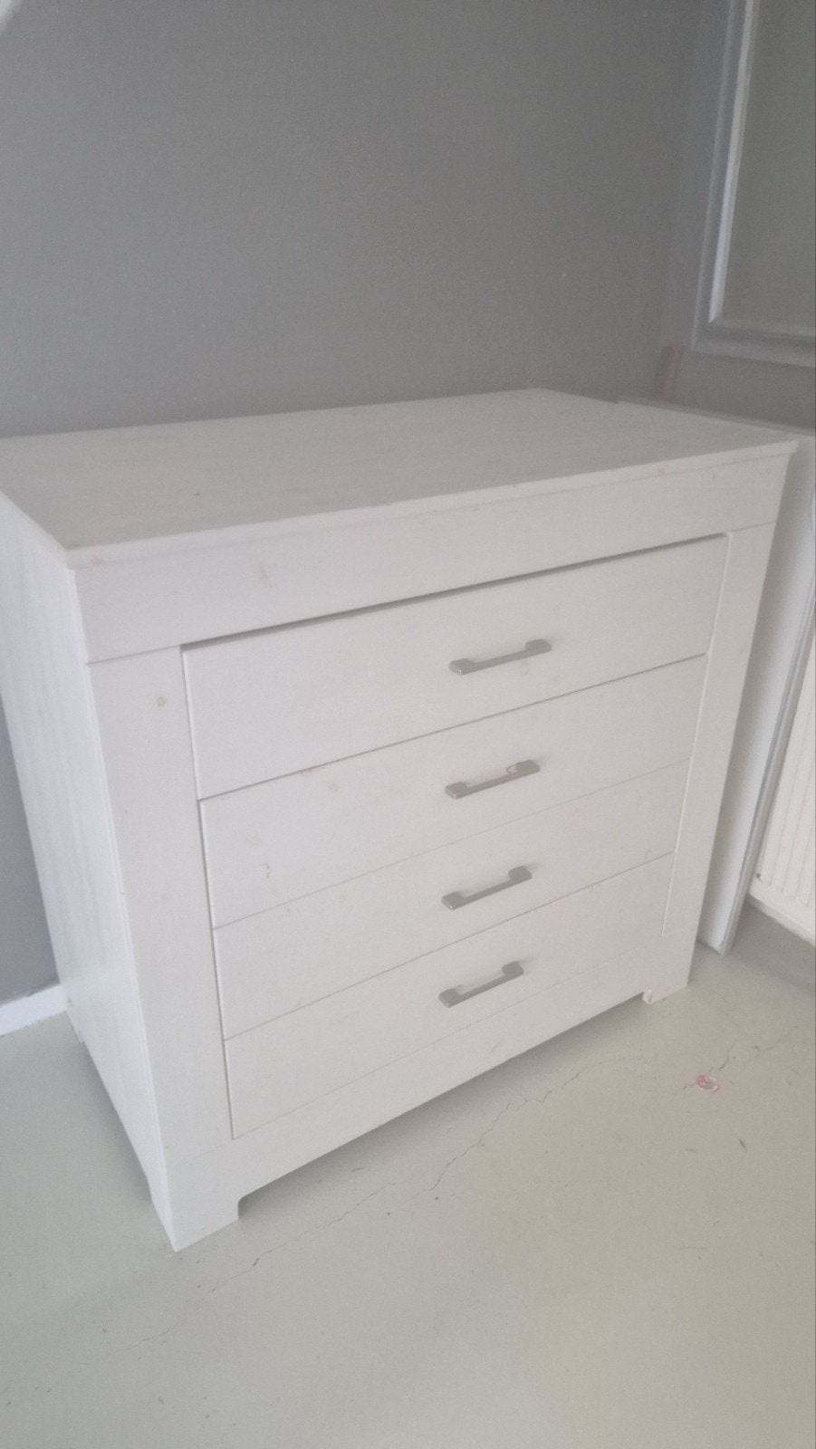 Witte ladekast, Ophalen, Gebruikt, 50 tot 70 cm, 105 cm of meer