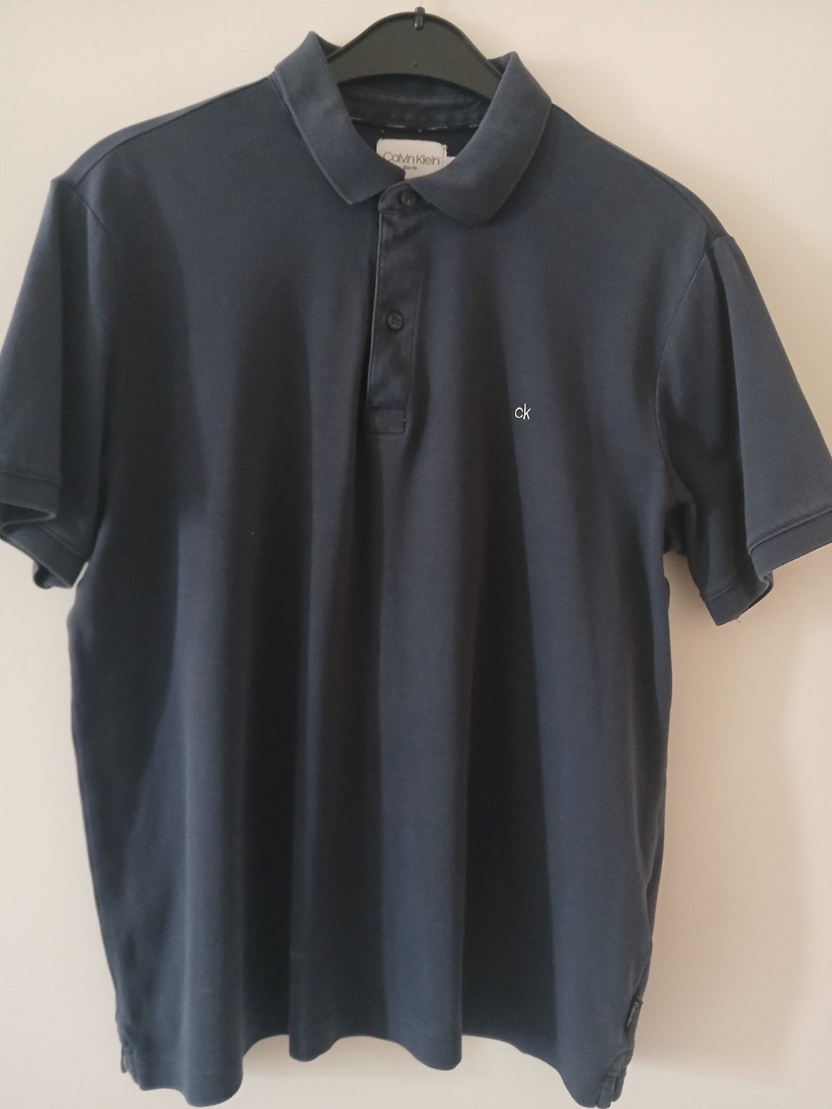 Calvin Klein Polo Shirt Maat L - Donkerblauw, Blauw, Ophalen of Verzenden, Gedragen, Calvin Klein