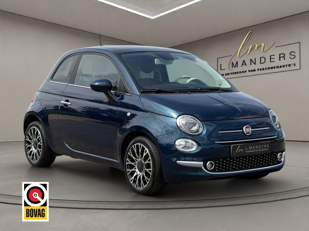 Fiat 500 1.0 Hybrid Dolcevita 2023 BLAUW | Panoramadak | App, Auto's, Fiat, Gebruikt, Euro 6, Automatische klimaatregeling, Leder en Stof