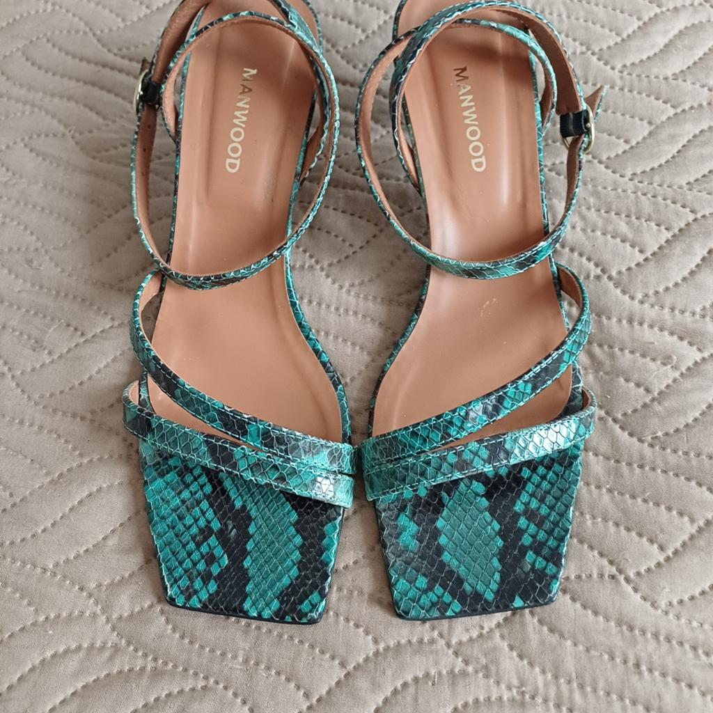 Manwood sandalen met slangenprint, maat 41, Verzenden, Sandalen of Muiltjes, Zo goed als nieuw, Manwood