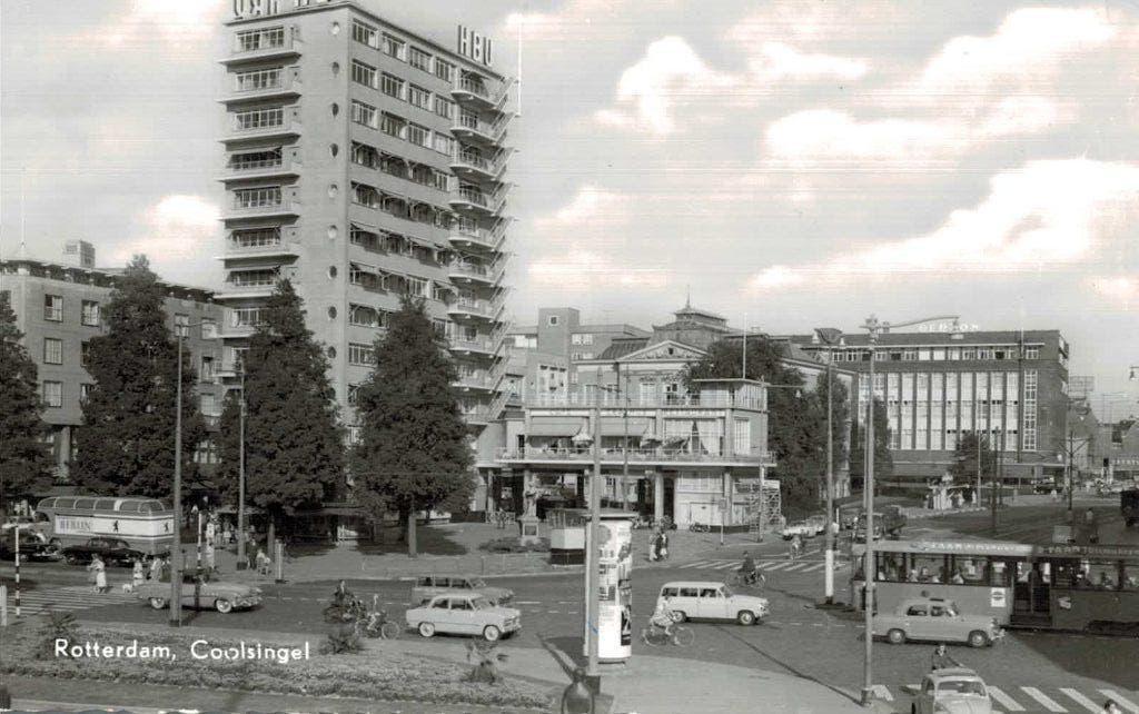 1954 ROTTERDAM Coolsingel . Heel veel te zien!, Verzamelen, Verzenden, 1940 tot 1960, Ongelopen, Zuid-Holland