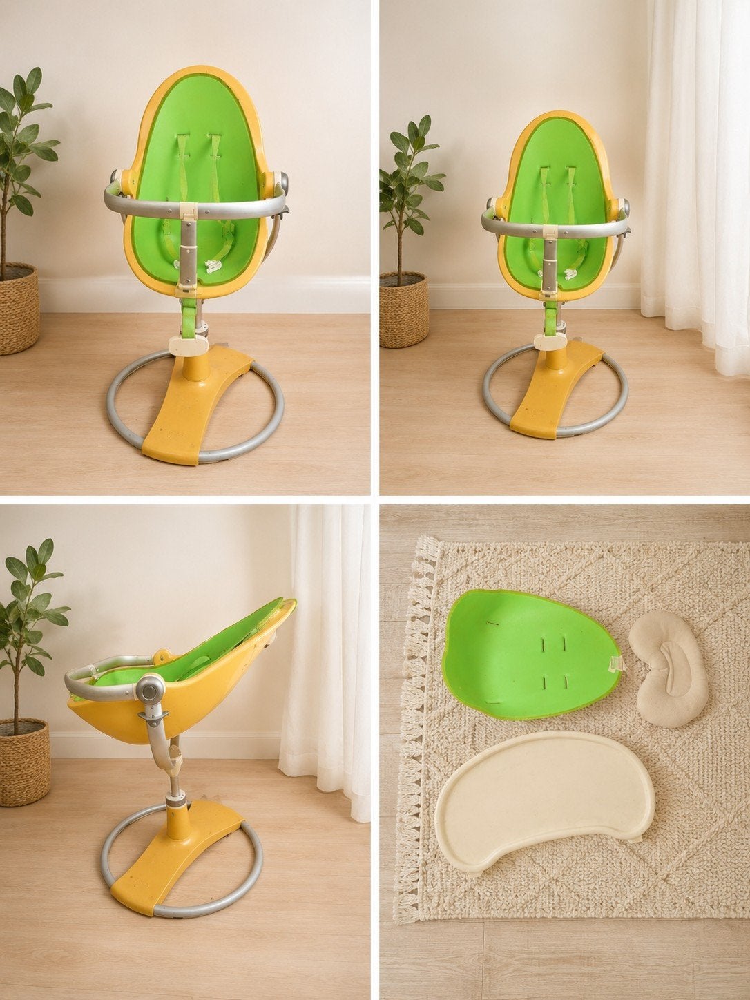Bloom Fresco kinderstoel - Geel/Groen, Kinderen en Baby's, Kinderstoelen, Ophalen of Verzenden, Gebruikt, Meegroeistoel, Gordel(s)