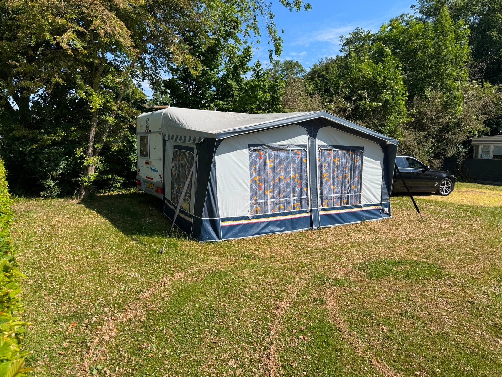 Voortent maat 10 met uitbouw, Caravans en Kamperen, Tenten, Ophalen, Zo goed als nieuw