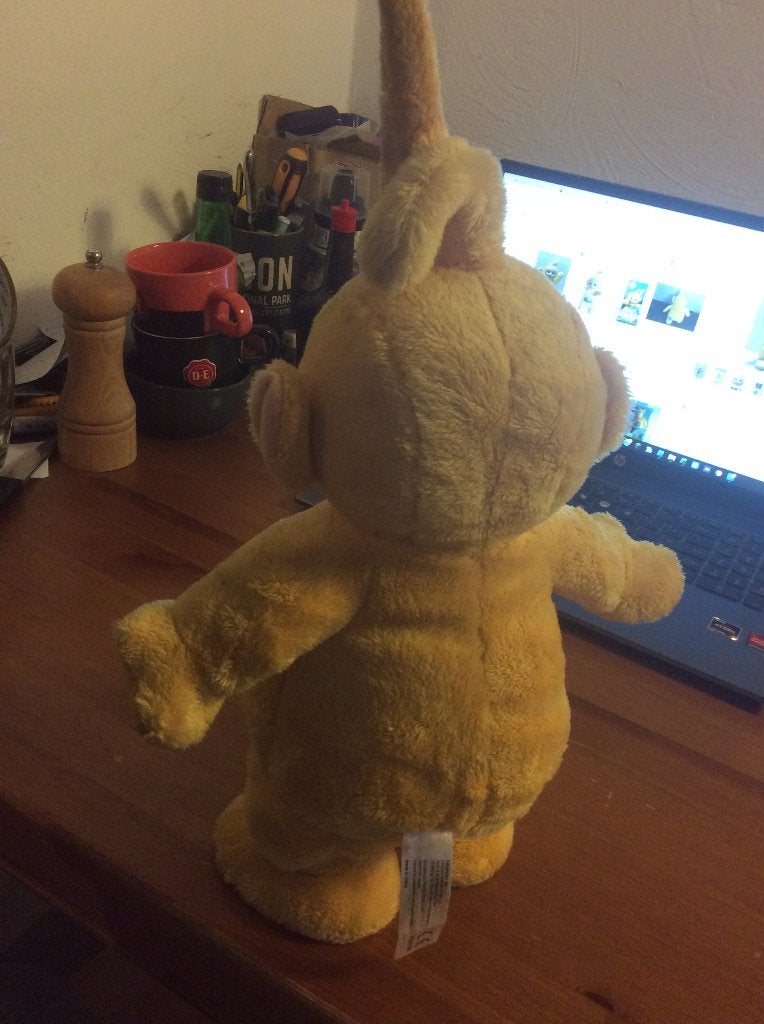 Vintage bewegende LaaLaa teletubbie knuffel. Niet werkend, Ophalen of Verzenden, Gebruikt