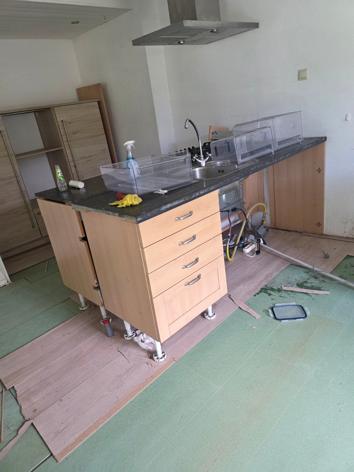 Complete keuken met oven, kookplaat en spoelbak, Ophalen of Verzenden, Gebruikt, Wit