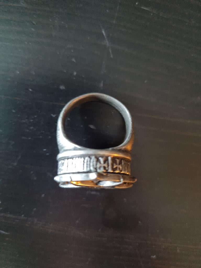 Gothic Pentagram ring, Ophalen of Verzenden, Zo goed als nieuw, Zilver, Dame of Heer