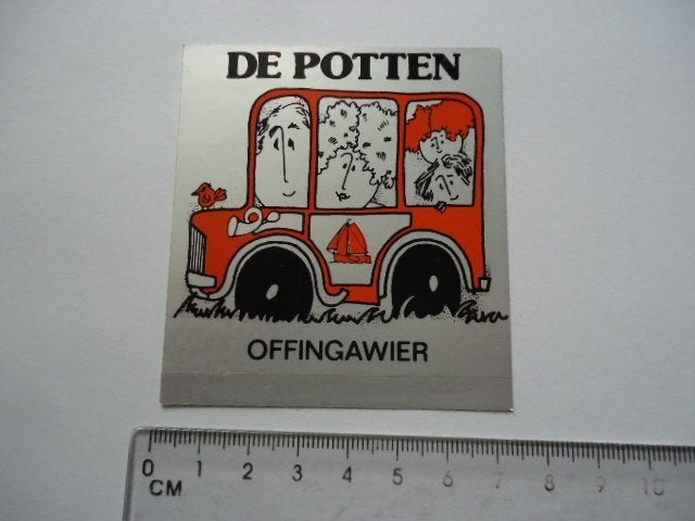 sticker oud Offingawier friesland de potten strip auto bus r, Verzenden, Zo goed als nieuw, Bedrijf of Vereniging