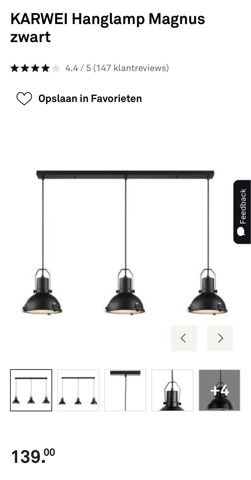 Foto 5 van Industriële hanglamp 3 kappen - Magnus zwart metaal