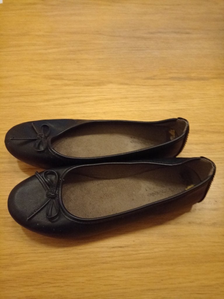 Zwarte ballarina's maat 37, Zwart, Zo goed als nieuw, Ballerina's, Ophalen of Verzenden