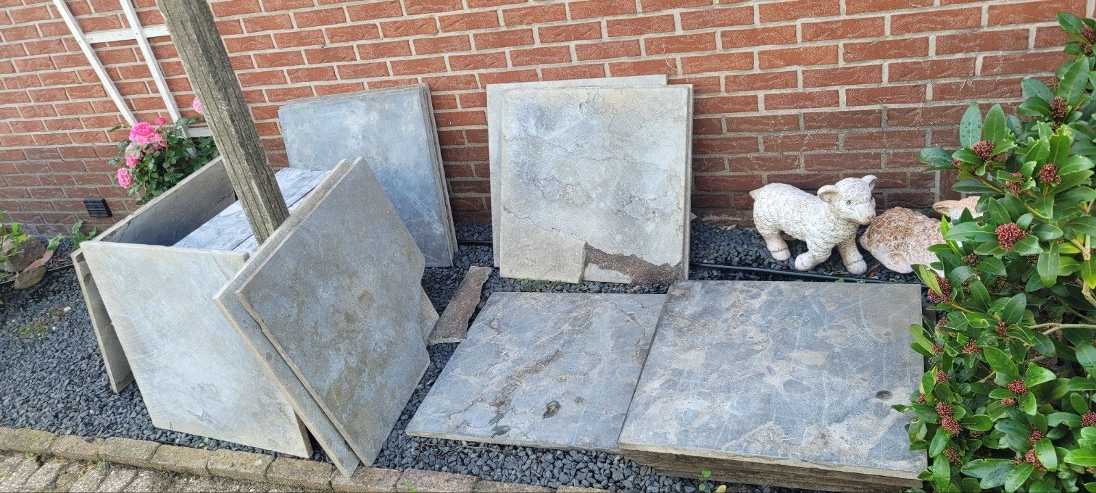 Chinees hardsteen tegels 60x60 cm - partij, Tuin en Terras, Gebruikt, Ophalen of Verzenden, Terrastegels, Natuursteen