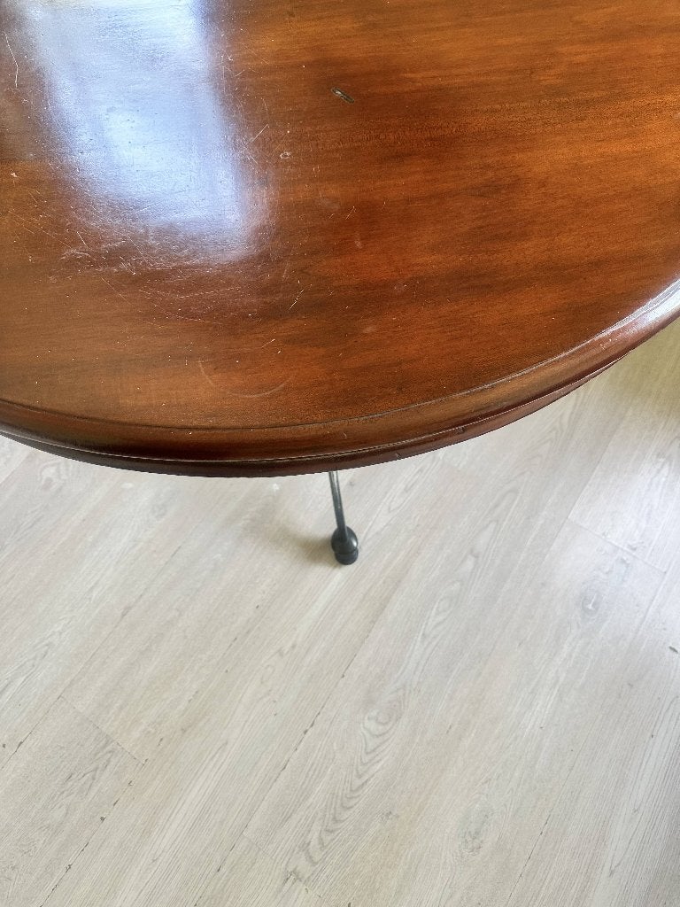 Fijne ronde houten Vintage Tafel, Huis en Inrichting, Tafels | Eettafels, Ophalen, Gebruikt, Vier personen, Vintage // Antiek