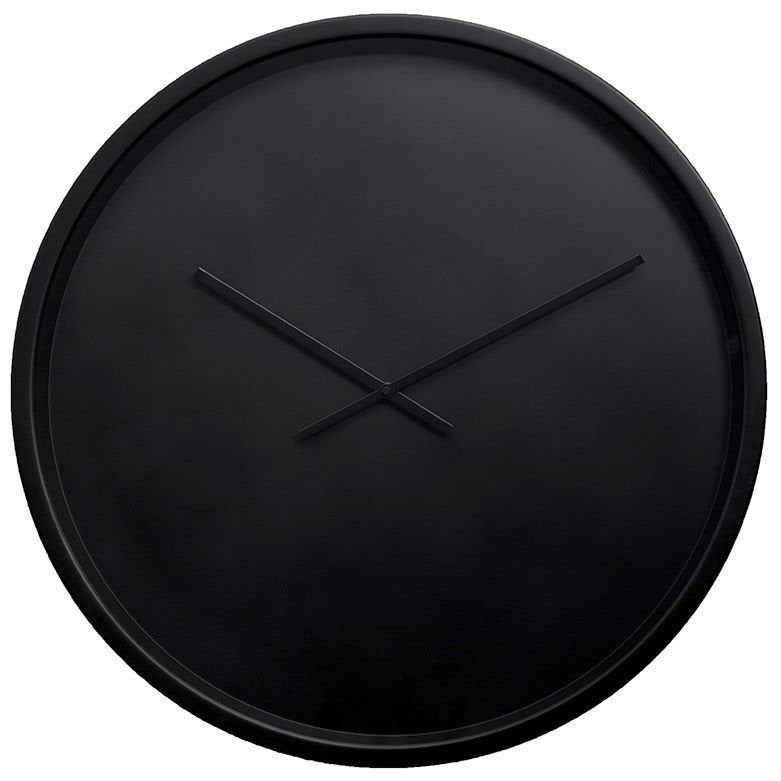 Stijlvolle Zuiver ‘Time Bandit’ Wandklok zwart 60cm, Huis en Inrichting, Ophalen, Rond, Zo goed als nieuw, Minder dan 100 cm