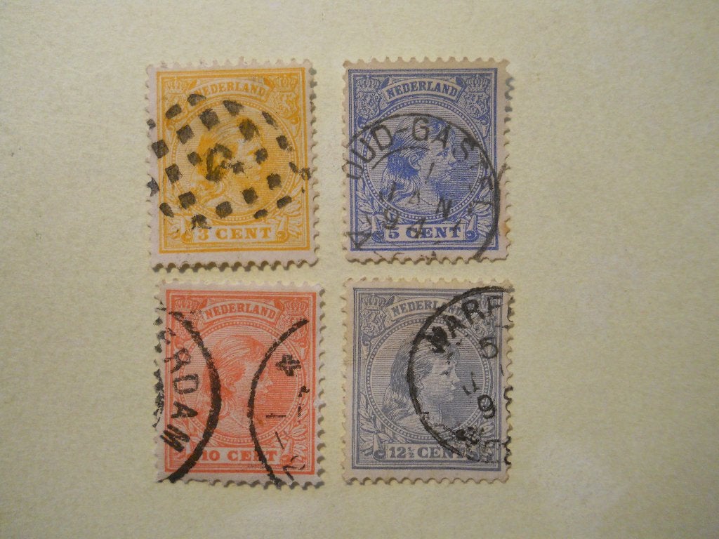 Nederland 1891 Kon. Wilhelmina 4 uit Nvph.34-38 gestempeld, Postzegels en Munten, Postzegels | Nederland, Ophalen of Verzenden