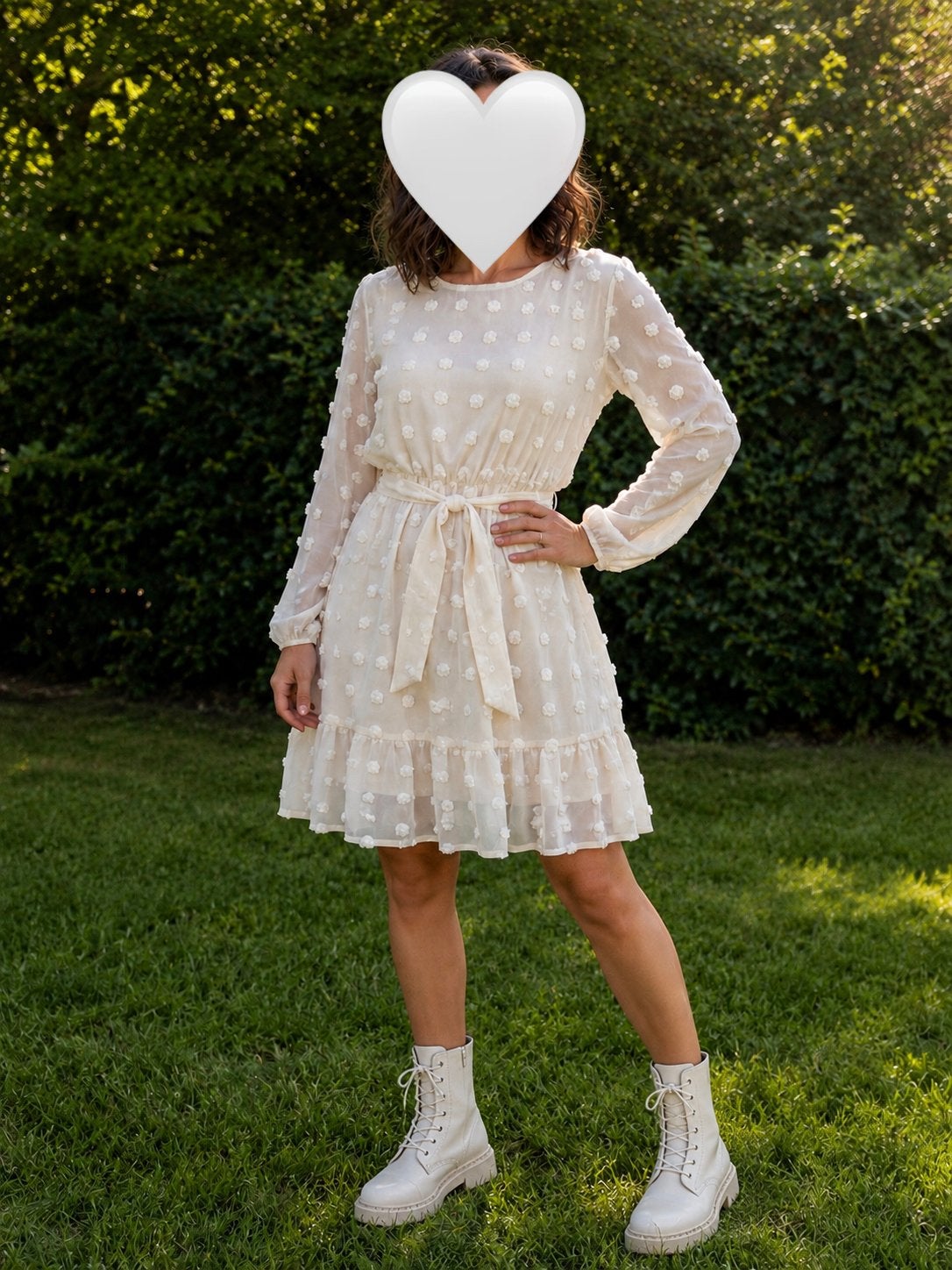 Mooie jurk van Shein, maat S, Kleding | Dames, Jurken, Beige, Ophalen of Verzenden, Zo goed als nieuw, Maat 36 (S)