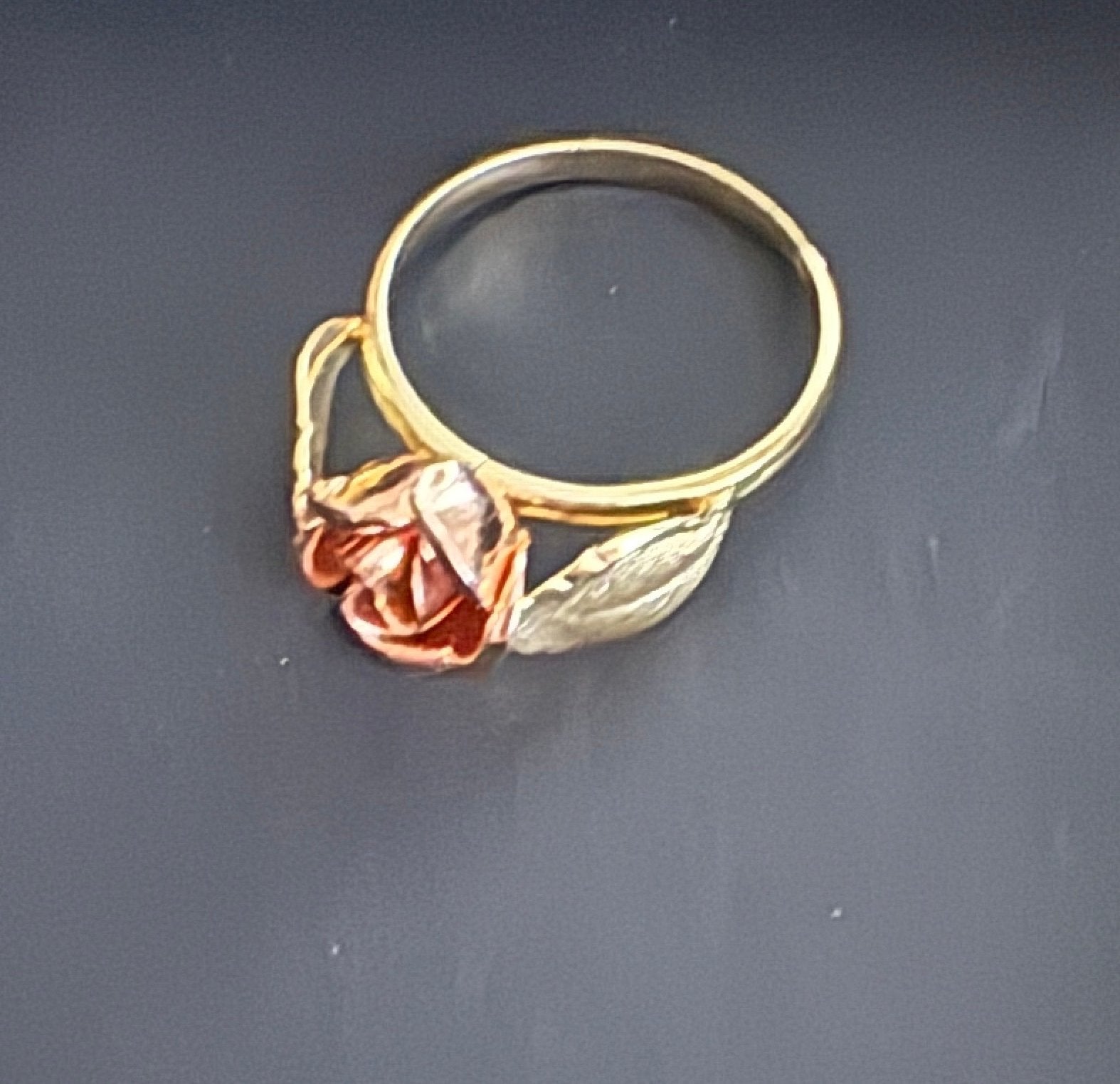 14 karaats Gouden ring met roos en blad - Elegant en uniek, Ophalen of Verzenden, Zo goed als nieuw, 17 tot 18, Dame