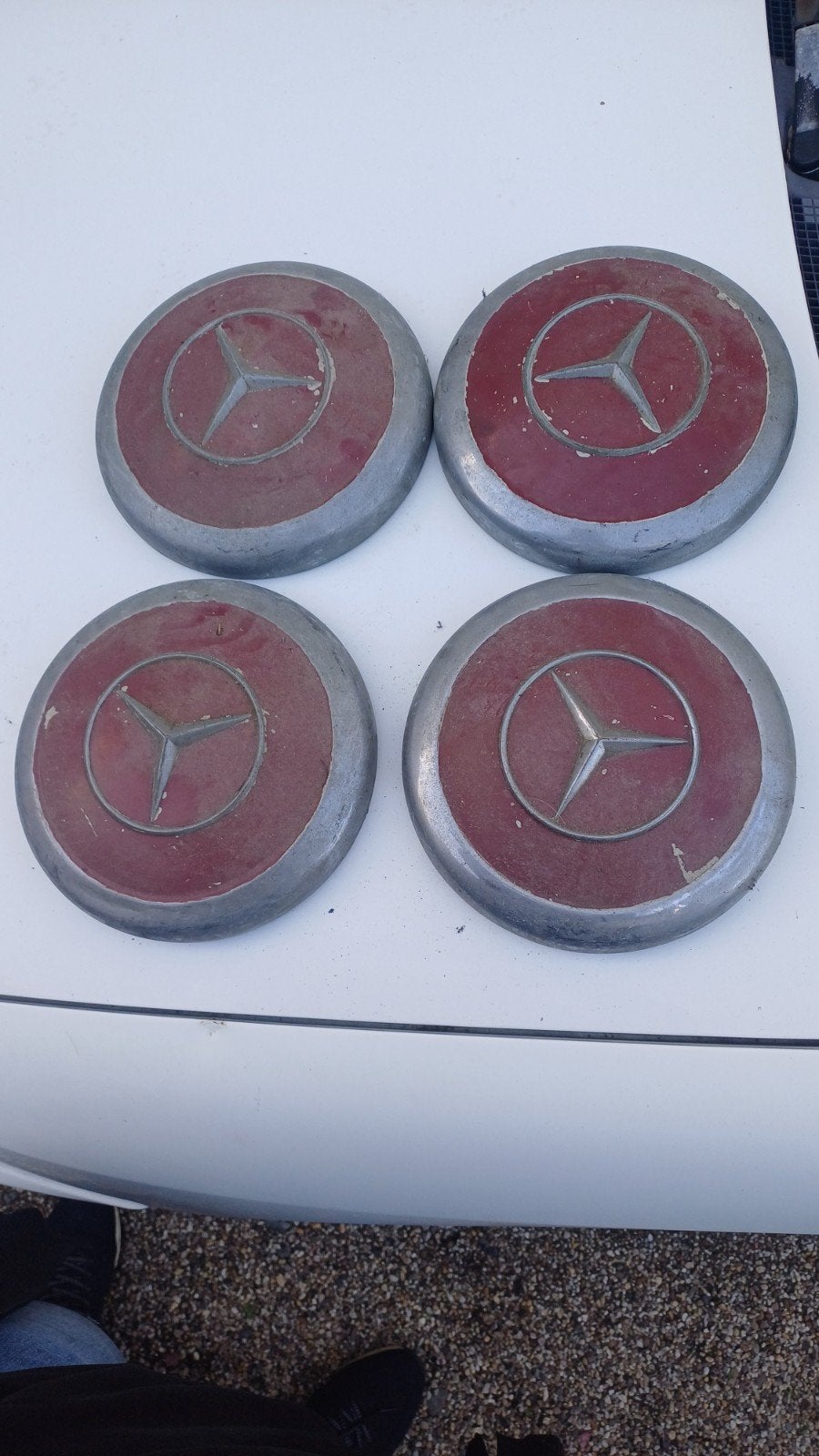 Set van 4 vintage Mercedes-Benz wieldoppen, Ophalen, Gebruikt