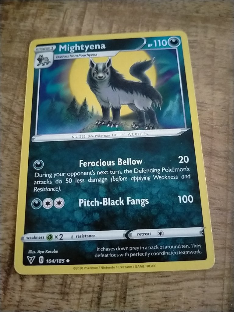 Pokemon Vivid Voltage , Mightyena 104/185, Verzenden, Zo goed als nieuw, Losse kaart