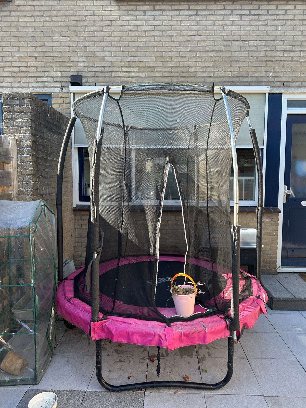 Salta trampoline met veiligheidsnet - roze, Ophalen, Gebruikt