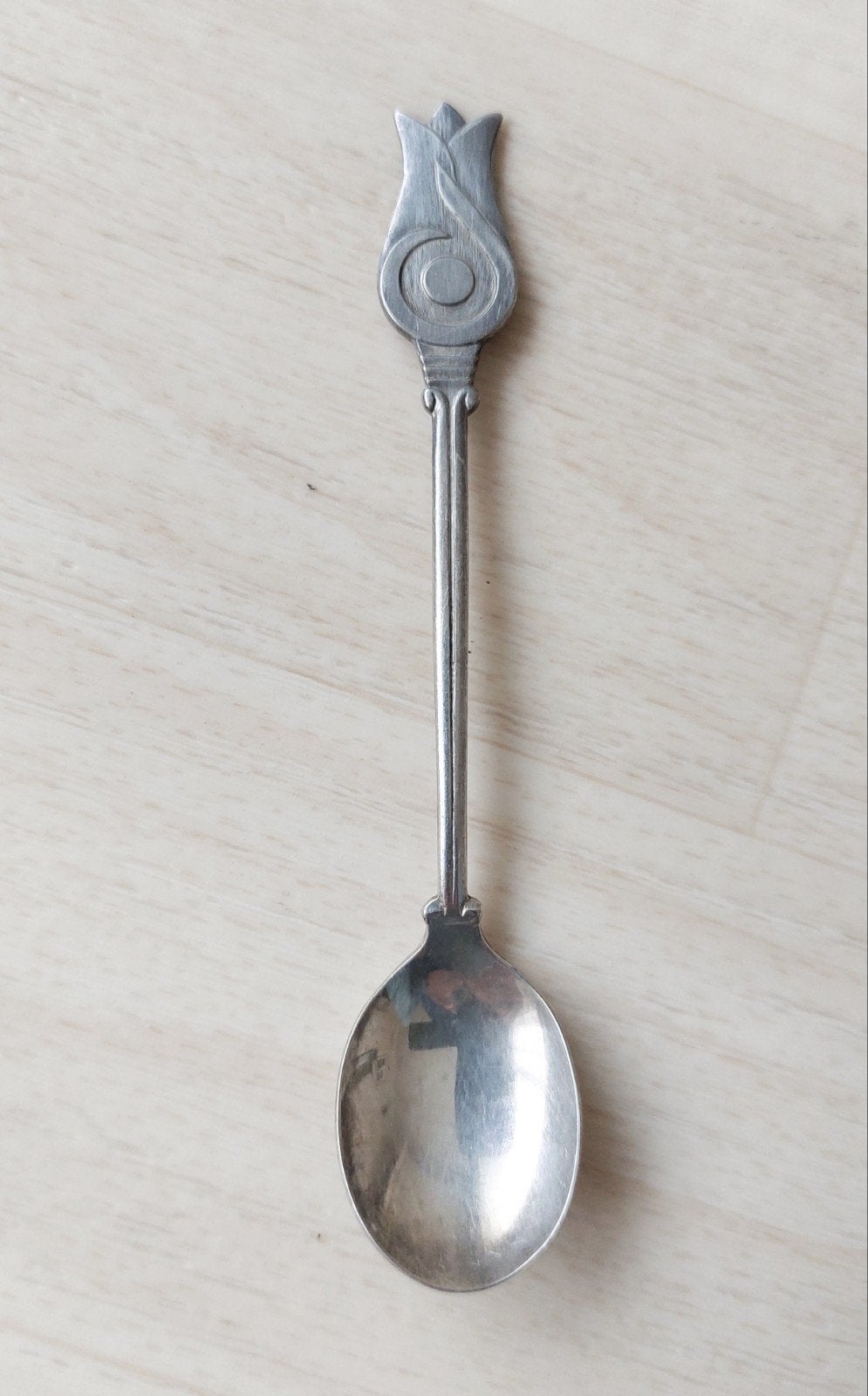Floriade lepeltje 12 cm verzilverd 90., Antiek en Kunst, Ophalen of Verzenden