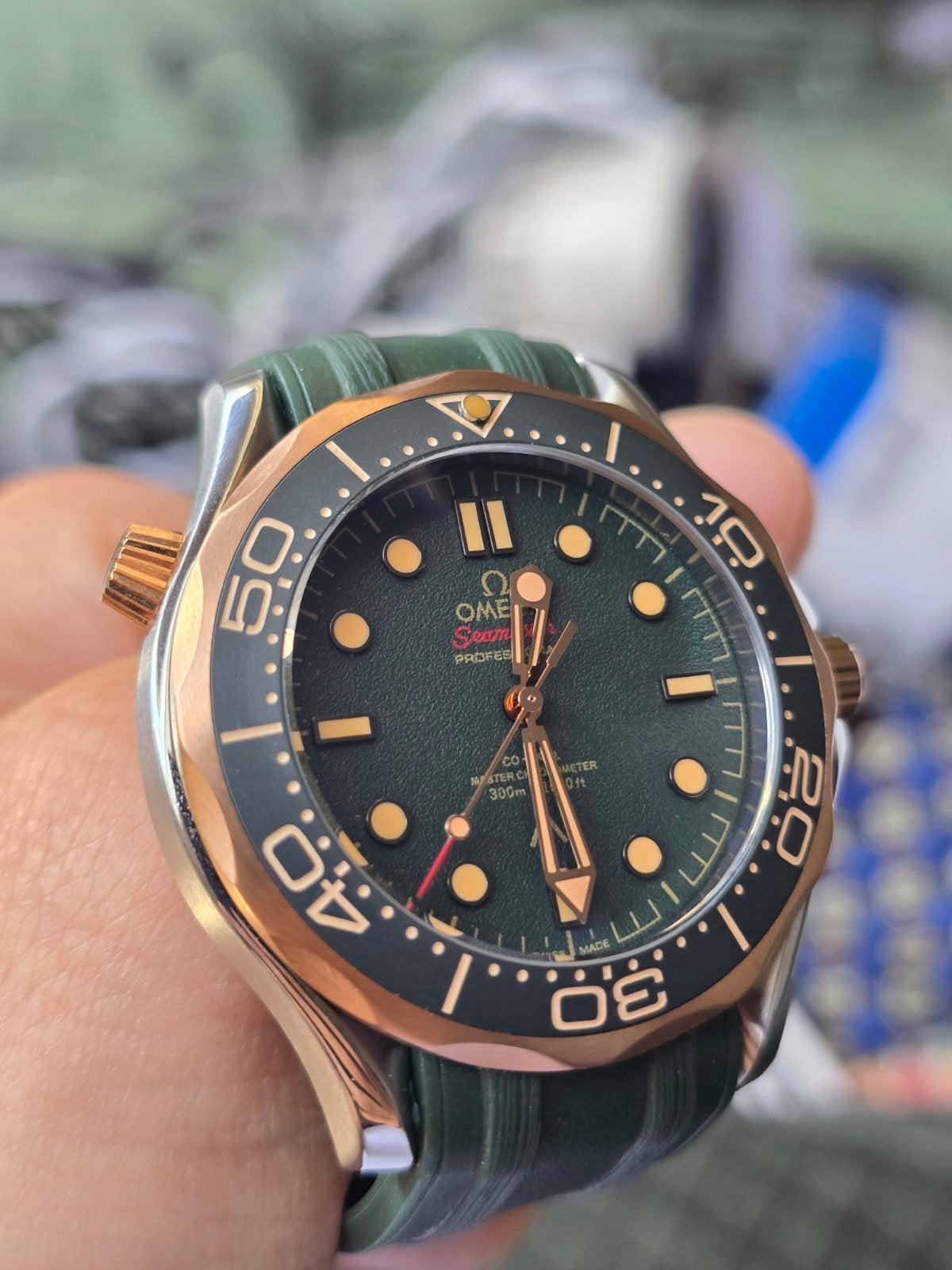 Seamaster Diver 300M Groen, Staal, Polshorloge, Overige materialen, Nieuw