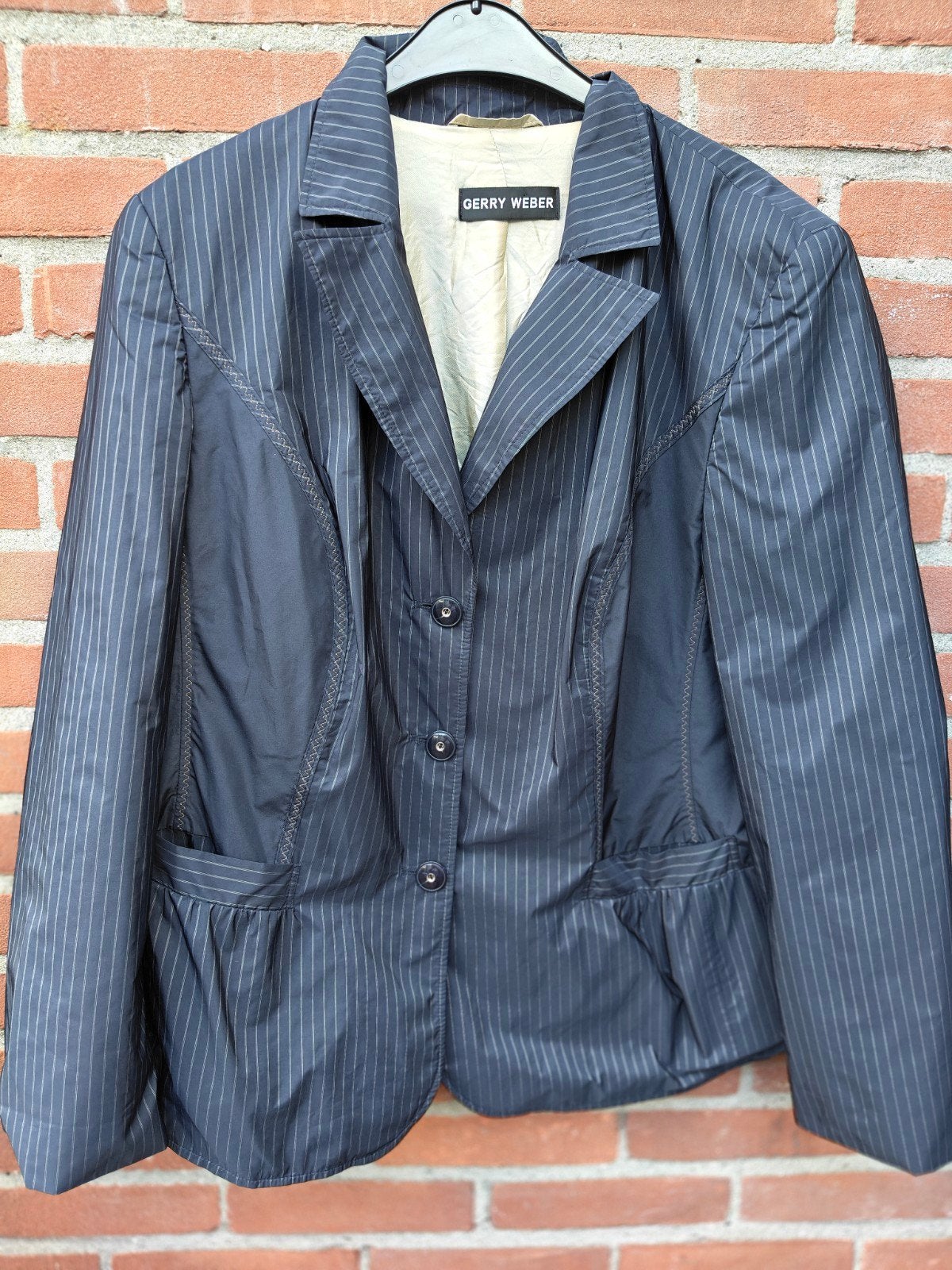 Gerry Weber Windjack met krijtstreep, Blauw, Maat 46/48 (XL) of groter, Ophalen of Verzenden, Zo goed als nieuw