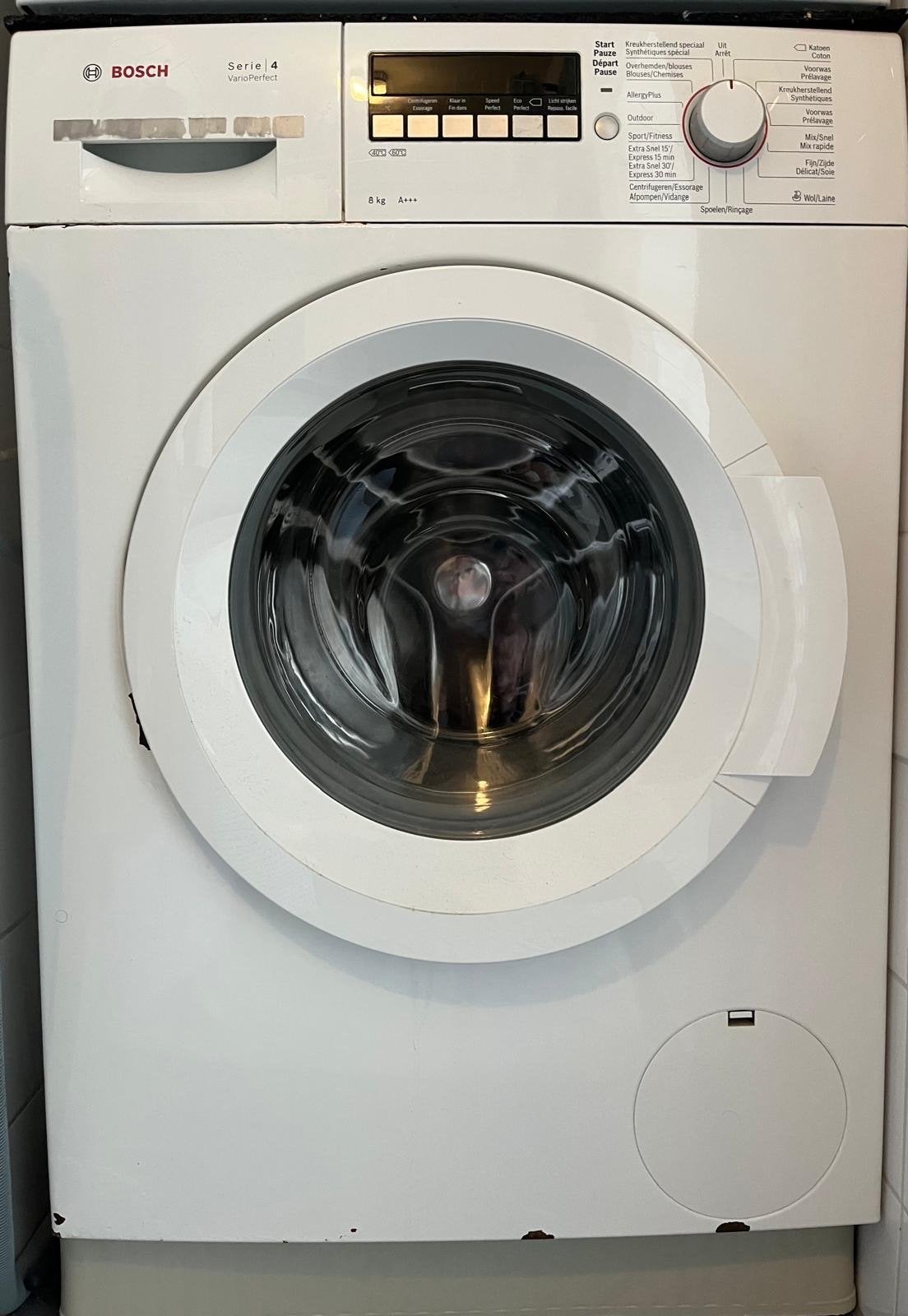Bosch Wasmachine Serie 4 en Bosch Wasdroger Serie 6, 8 tot 10 kg, Ophalen, Gebruikt, 85 tot 90 cm